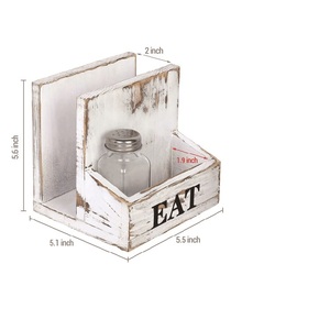 Porte-serviettes rectangulaire en <span class=keywords><strong>bois</strong></span> laqué pour la cuisine, la <span class=keywords><strong>table</strong></span> à <span class=keywords><strong>manger</strong></span>, rangement et décoration de serviettes en papier - Product Image 6