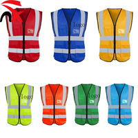 Gilets de sécurité réfléchissants personnalisés avec logo, poches et fermeture éclair, haute visibilité pour hommes et femmes, pour travaux de construction