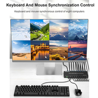 Commutateur HDMI multi-affichage Xput 4K30Hz 8 entrées 1 sortie, équipé d'une télécommande IR et de 8 câbles HDMI d'origine