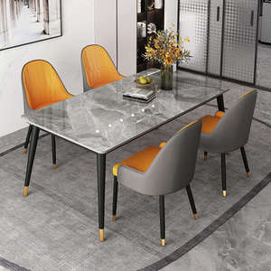 Ensemble <span class=keywords><strong>de</strong></span> table à <span class=keywords><strong>manger</strong></span> en pierre moderne <span class=keywords><strong>de</strong></span> luxe, stable et durable, 5 pièces, chaises écologiques à dossier solide, imperméables, <span class=keywords><strong>meubles</strong></span> <span class=keywords><strong>de</strong></span> <span class=keywords><strong>salle</strong></span> à <span class=keywords><strong>manger</strong></span> - Product Image 2