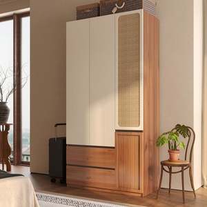 Modern Classic Bespoke <b>Wardrobe</b> Custom Durable Solid Wood Apartment Furniture with Large Capacity for Bedroom Living Room - Product Image 5