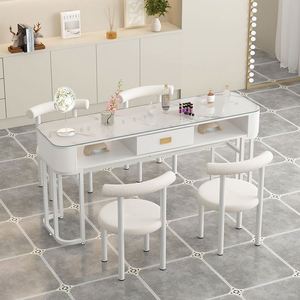 Traje de mesa y silla para decoración de uñas de cristal de estilo moderno Manicura simple o doble para salones de uñas de moda - Product Image 2