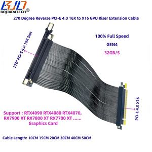Câble d'extension de carte graphique GPU PCI-E 4.0 16X vers X16 à 270 degrés, 10CM 20CM 30CM 40CM 50CM pour RTX4090 RTX4080 RX7900 RX7800 - Product Image 1