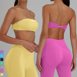 XW-Q074 Pilates set personalizzato Yoga Backless Activewear senza spalline palestra Bandeau allenamento donne Fitness sport <span class=keywords><strong>reggiseno</strong></span> - Product Image 1