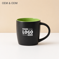 Mugs en céramique électriques Riviera à deux pierres, 10 oz et 11 oz, avec logo personnalisé, noir mat, en vrac, cadeaux promotionnels d'entreprise de Boston