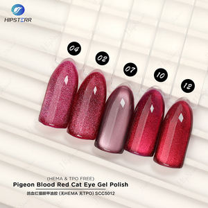 Gel magnétique pour ongles œil de chat rouge sans HEMA ni TPO, gel œil de chat rouge sang de pigeon, vernis à ongles œil de chat réfléchissant, OEM ODM - Product Image 5