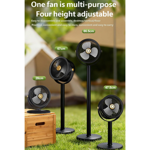 Ventilateur sur pied solaire électrique, 4 hauteurs, 5 vitesses, ventilateur de circulation d'air vertical domestique, ampoule rechargeable, ventilateur sur pied - Product Image 3