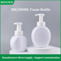 Bouteille en plastique vide pour soins personnels, 200 ml, 500 ml, PET, pompe à mousse, bouchon à vis carré, anti-fuite, logo personnalisé, vente en gros, usage quotidien, soins de la peau
