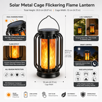 Lanterne solaire à LED, lampe torche portable, étanche IP65, rechargeable, lampe suspendue en ABS pour jardin, camping