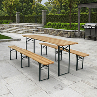 Cnlf HTNF-001 moderne 3 pièces pliable extérieur Patio meubles en bois Table de pique-nique jardin bière Table pour utilisation dans le parc
