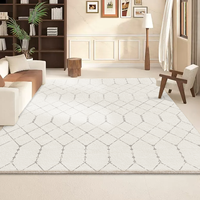 Tapis de salon moderne blanc de luxe lavable en faux cachemire de créateur Tapis de salle à manger et de chambre à coucher