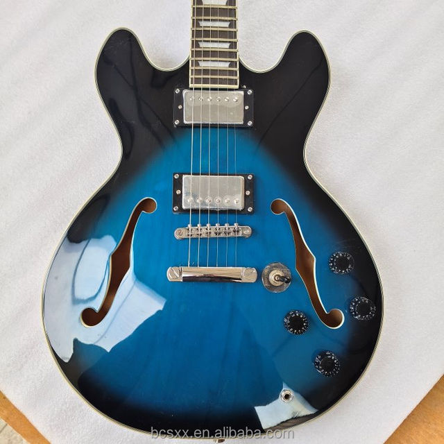 Good Quality Maple Rosewood Fingerboard Maple Neck Jazz Semi Hollow Electric Guitar