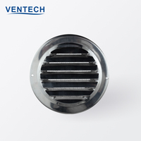 Ventech Hvac, ventilation murale, évent d'évacuation d'air, grille de ventilation réglable, conduits de ventilation, lames en acier inoxydable rondes, étanches, résistantes aux intempéries
