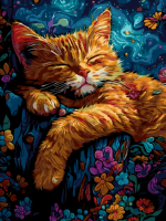 Décorations murales HJ mignonnes d'animaux chats, kits de peinture par numéros sur toile en acrylique à forte couverture et haute luminosité pour filles, anti-stress