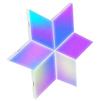 Lampe murale LED de jeu moderne 2025 RGB+IC en forme de diamant avec synchronisation musicale, contrôle par application, intensité réglable, pour décoration intérieure