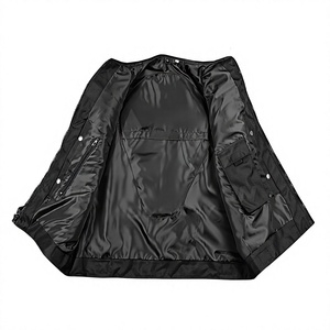 Gilet de moto respirant pour homme, couleur unie, col rond, sans manches, style urbain, longueur standard, en cuir - Product Image 5