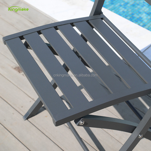 Wholesale Restaurant <strong>4</strong> <strong>Seater</strong> Table <strong>Set</strong> Aluminum <strong>Bistro</strong> Folding Table and Chair Outdoor Furniture Table <strong>Set</strong> for Cafe - Product Image 6
