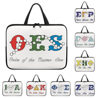 Étui de transport portable personnalisé pour ordinateur portable, motif lettres grecques de sororité, imprimé perles, avec poignée