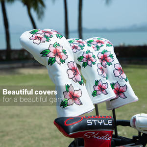 Factory Price Flowers Embroidery <b>Golf</b> <b>Head</b> <b>Cover</b> Driver Pu Leather <b>Golf</b> Club Headcover <b>Golf</b> Wood <b>Cover</b> With Logo - Product Image 4