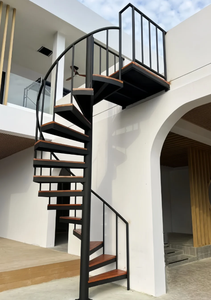 Escalera curvada personalizada Escalera moderna Indor Escalera de Caracol de lujo Fácil de instalar <span class=keywords><strong>Escaleras</strong></span> de seguridad para escape de incendios para habitación pequeña - Product Image 4
