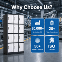Armoire de rangement modulaire individuelle à plusieurs portes, compartiments indépendants avec serrures et aérations pour le stockage sur le lieu de travail