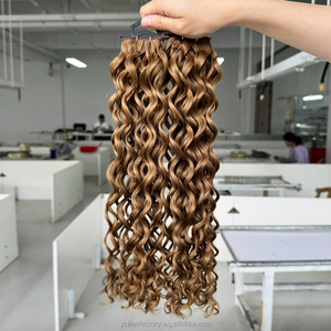 Extensions de cheveux Genius Weft de qualité supérieure, double épaisseur, Remy, cuticules alignées, Genius Weft blond avec mèches, cheveux russes Genius Weft - Product Image 4