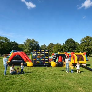 SuperCastle Percorso a Ostacoli Gonfiabile Commerciale in PVC, Ostacoli Personalizzabili, Dimensioni e Capacità Regolabili, Facile da Montare, Divertimento all'Aperto - Product Image 2