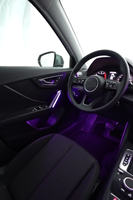 Pour Audi Q2 2019-2026 : Amélioration de l'éclairage d'ambiance, bande lumineuse LED intérieure colorée et dynamique style carbone, accessoires pour voiture