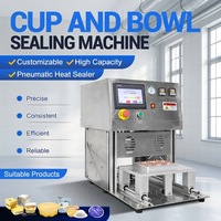 Machine de scellage de films semi-automatique haute efficacité, scelleuse thermique de bureau pour gobelets en plastique et papier, 220V, électrique, pour emballage alimentaire et de boissons