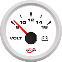 Meteran Voltmeter Mobil Mesin Diesel Putih 52mm 8-16V