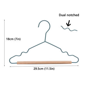 Winwin Free Sample Anti-Slip Kid <strong>Children</strong> Metal Clothes <strong>Hanger</strong> with Wood Bar Single Tier for Wardrobe &amp; Living Room Use - Product Image 6
