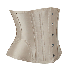 5 Buttons Crocheted Underbust <strong>Corset</strong> Women <strong>Beige</strong> 14 Steel Bones Anti-Bacterial Eco-Friendly Waist Cinchers Shapers - Product Image 3