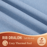 Tissu en molleton Dralon côtelé tricoté, 250 GSM, extensible dans les 4 sens, teint uni, épais, pour sous-vêtements d'hiver pour filles et garçons - Vente en gros
