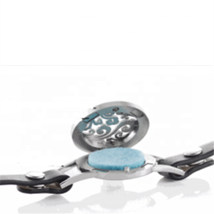 <span class=keywords><strong>Bracelet</strong></span> rond en <span class=keywords><strong>cuir</strong></span> avec médaillon diffuseur d'huiles essentielles, en acier inoxydable 316L, 25mm - Product Image 2