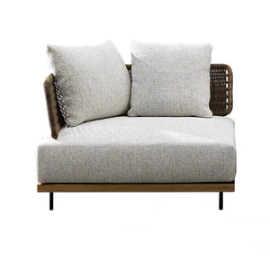 Canapé individuel de <span class=keywords><strong>jardin</strong></span> sculptural moderne en tissu texturé imperméable, en osier courbé, fabrication OEM - Product Image 4