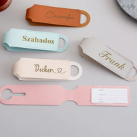 Étiquette de bagage d'embarquement en cuir PU de voyage de carte d'embarquement de couleur bonbon longue étiquette de passeport et de bagage anti-perte
