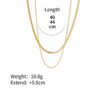 HIP HOP Chaîne de lame en acier inoxydable Chaîne torsadée Double collier en acier inoxydable Chaîne de serpent plat pour femme