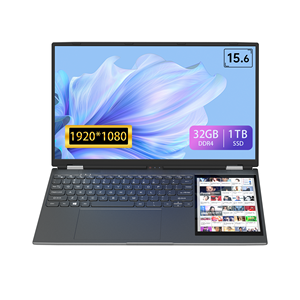 Nuevo Portátil Intel con Doble Pantalla Táctil de 15.6\" + 7\", Alto Rendimiento, Refrigeración, Uso Empresarial, Teclado en Inglés, Metal, Windows 11, <span class=keywords><strong>1TB</strong></span> - Product Image 1