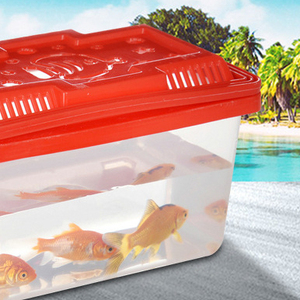 Cuenco portátil de plástico para acuarios, accesorios para el cuidado de animales pequeños, transparente, pecera de tortuga - Product Image 5