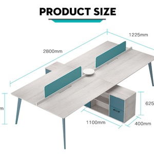 Ergonomic <b>Chair</b> Office Furniture 2 ,4 Peoples Workstation Wooden <b>Table</b> Modern Office Desks with Office Partitions Screen Cabinet - Product Image 2