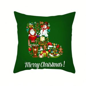 Nueva funda de almohada de Navidad piel de melocotón impresa dibujos animados SERIE DE Papá Noel funda de cojín de sofá para vacaciones de Festival - Product Image 6