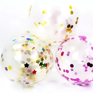 New 12inch Decoration Latex Globos Transparent Clear Confetti Paper Stuffing Balloons