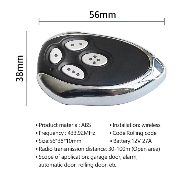 Wireless Remote Control AT-4  433M Rolling Code door opener key duplicator door controller
