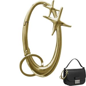 Llavero de joyería con mosquetón ovalado de estrella de cuatro puntas, estilo gótico Y2K punk, con dije de estrella y cierre de estrella de cuatro puntas, para llaves de coche - Product Image 1