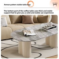Table basse ovale de salon, couleur crème, haut de gamme, fabriquée au Guangdong, pour petit appartement, style français, nouveau style, usage domestique, blanche