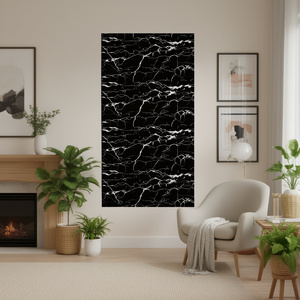 Autocollant mural LK-87 60cm x 2.8m motif marbre noir pour décoration intérieure - Product Image 1