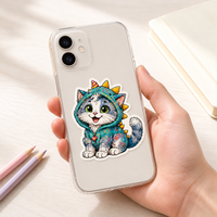 Autocollants pour animaux de compagnie arc-en-ciel colorés personnalisés, imperméables, pack d'autocollants de chien dalmatien, chat, dessin animé kawaii pour ordinateur portable, coque de téléphone, tablette