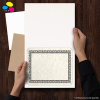 Lin blanc 30 pièces/boîte 9 1/2X12 détenteurs de certificats papier pour les produits de dépôt de documents de reconnaissance de récompense
