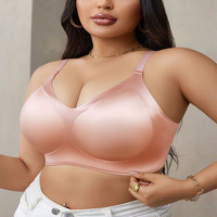 Soutien-gorge minimisant sans armatures en maille sans couture pour femme, grande taille, à bonnets couvrants, fin et respirant avec soutien en gel pour poitrine généreuse