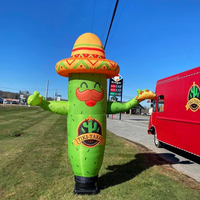Gigantesque figurine gonflable de chef de kebab de 2 m avec logo personnalisé, lumières LED et fonction de danse aérienne pour la publicité de restaurant